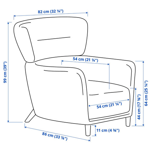 OSKARSHAMN Wing chair with footstool, Tibbleby beige/grey