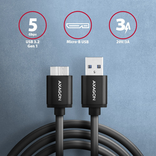 AXAGON USB Cable BUMM3-AM10AB cable USB Micro-B USB-A