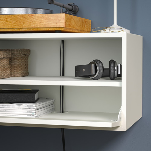 EKET Media storage combination, white/dark grey, 175x35x35 cm