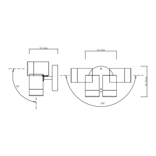 GoodHome Outdoor Wall Lamp Candiac 2 x 380 lm IP44, steel