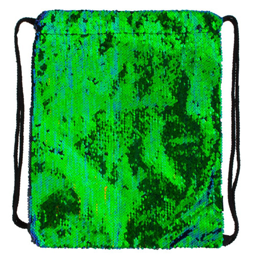 Drawstring Bag School Shoes/Clothes Bag Sequin Green