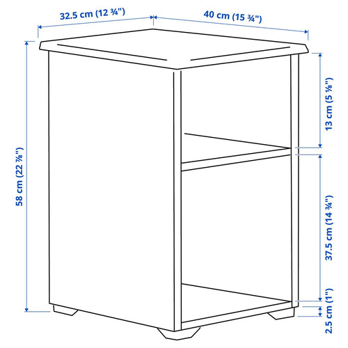 SKRUVBY Side table, white, 40x32 cm