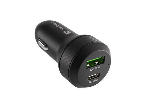 Natec Car Charger 1x USB 1x USB-C QC 3.0