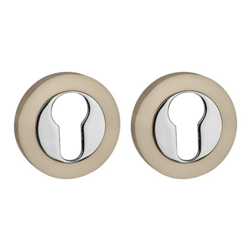 Door Escutcheon Schaffner, satin nickel/chrome