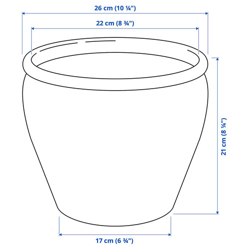 AMBRARÖNN Plant pot, in/outdoor/white, 19 cm