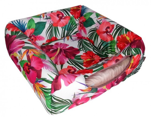 Robto Dog Bed 2in1 EX Size 2, floral, light pink cushion