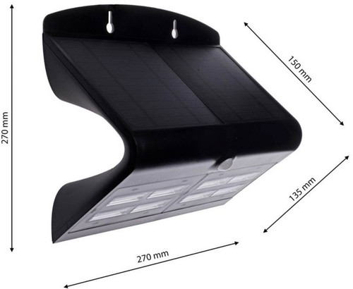 Ekolight Solar Wall Lamp Butterfly 800lm, black