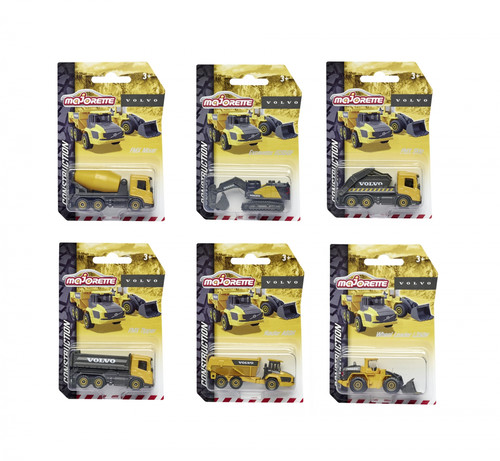 Majorette Volvo Construction Vehicle, 1pc, assorted models, 3+