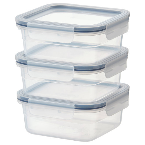 IKEA 365+ Food container, square, plastic, 750 ml, 3 pack