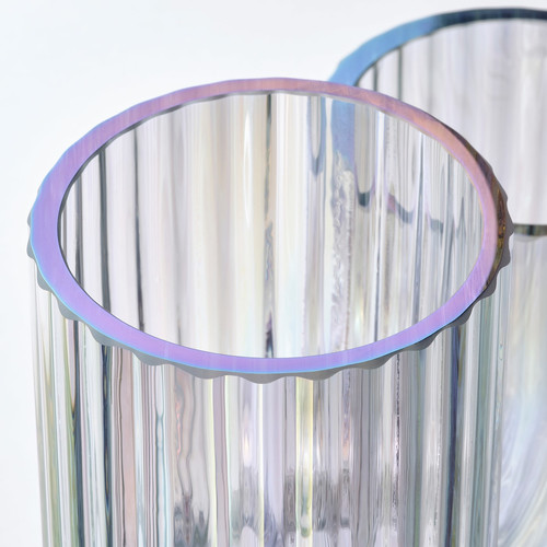 RÄFFELBJÖRK Vase, mother-of-pearl colour, 20 cm