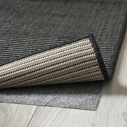 LUFTFARTYG Rug flatwoven, in/outdoor, black/stripe, 160x230 cm