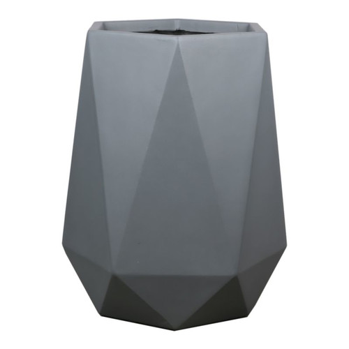 Verve Plant Pot 38cm, geometric, outdoor, light grey