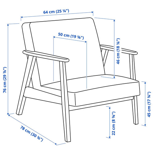EKENÄSET Armchair, Jonsbyn black