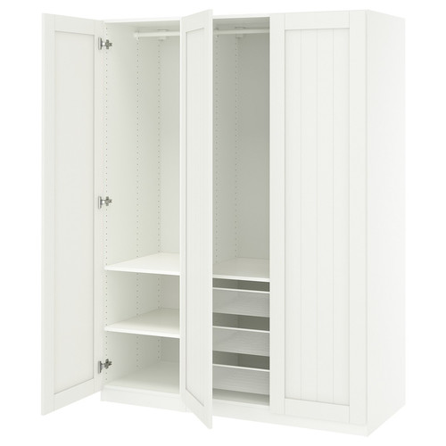 PAX / GULLABERG Wardrobe combination, white/white, 150x60x201 cm