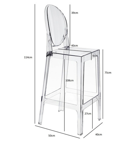 Bar Stool Viki 75cm, transparent