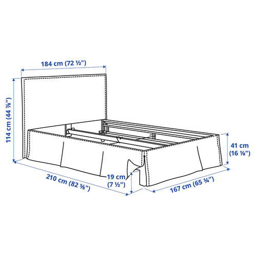TÄRNKULLEN Cover bed frame, Vissle beige, 160x200 cm