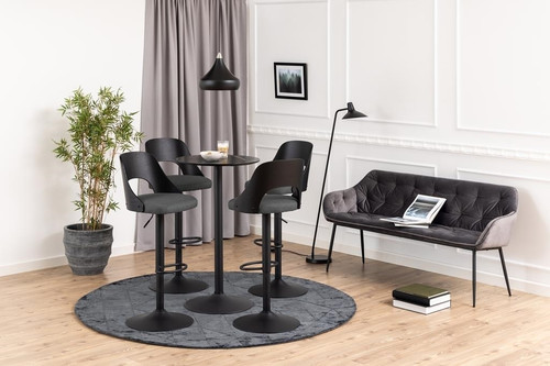Bar Stool Lucy, grey/black