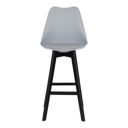 Bar Stool Norden, wood black high PP, grey