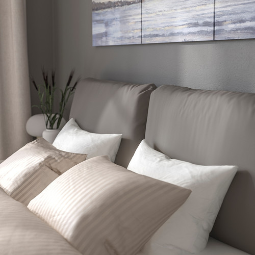 SAGESUND Upholstered bed frame, Diseröd brown,140x200 cm