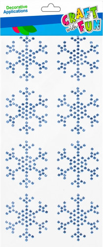 Christmas Crystal Stickers Snowflake 8pcs