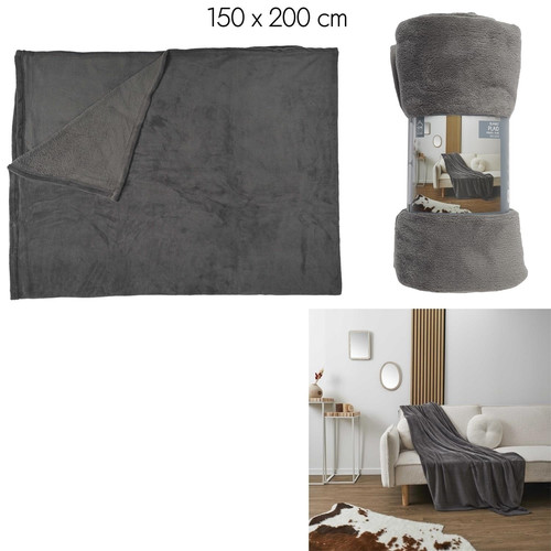 Blanket Throw Molleton 150x200cm, grey