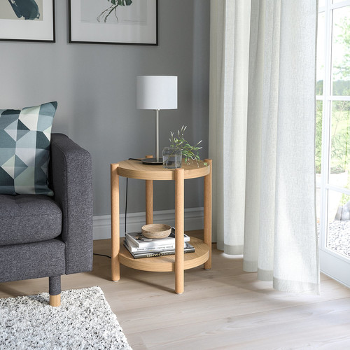 LISTERBY Side table, oak veneer, 50 cm