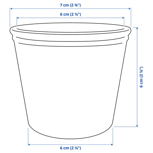 KÖRSBÄRSBJÖRK Plant pot, light grey/beige, 6 cm