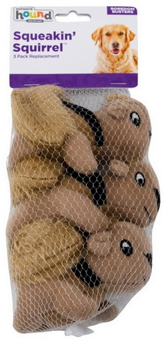 Outward Hound Squeakin' Squirrel Dog Toy 3-pack