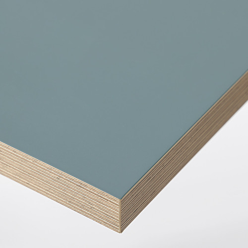 LAGKAPTEN / OLOV Desk, grey-turquoise/black, 120x60 cm