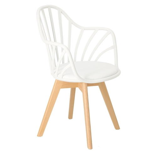 Chair with Armrests Sirena, white