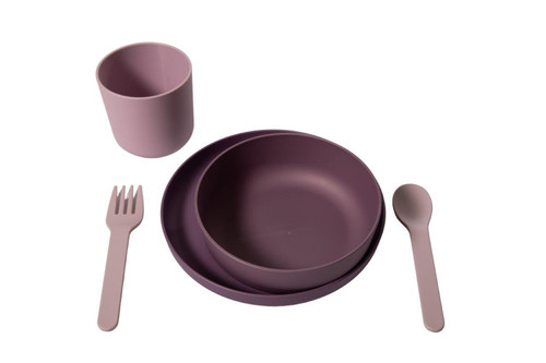 Bo Jungle B-CPLA Biodegradable Children's Tableware Set 5pcs Purple Pink