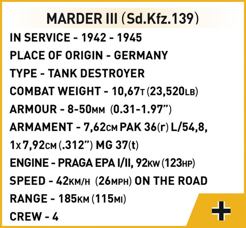 Cobi Blocks Marder III Sd.Kfz.139 420pcs 9+