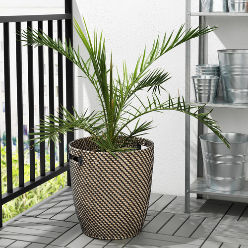 RÅGKORN Plant pot, in/outdoor, natural, 32 cm