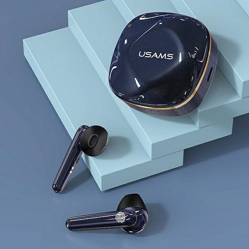 USAMS Headphones Earphones Bluetooth TW S 5.0 SD Series, blue