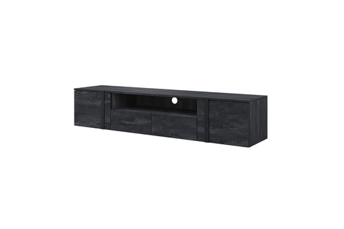 Wall-Mounted TV Cabinet Verica 200 cm, charcoal/black handles
