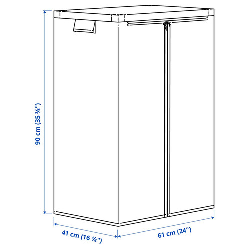 JOSTEIN Shelving unit with cover, in/outdoor wire/transparent white, 61x41x90 cm