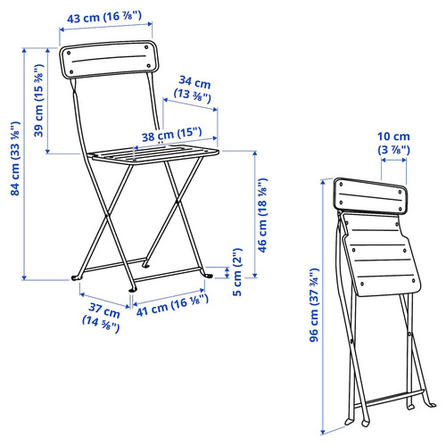 SUNDSÖ Folding chair, bright yellow outdoor