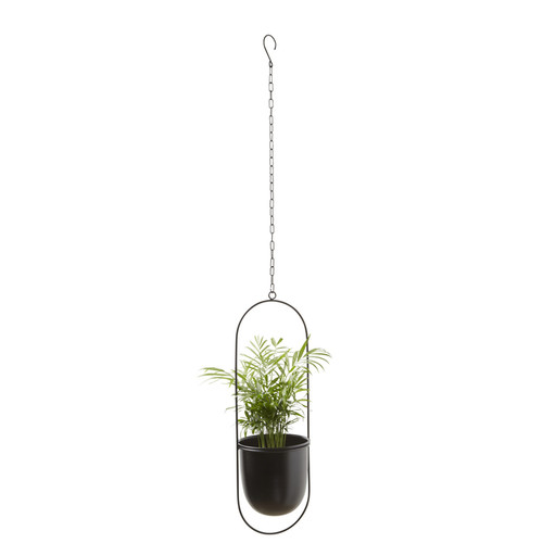 Hanging Plant Pot GoodHome, oval, black