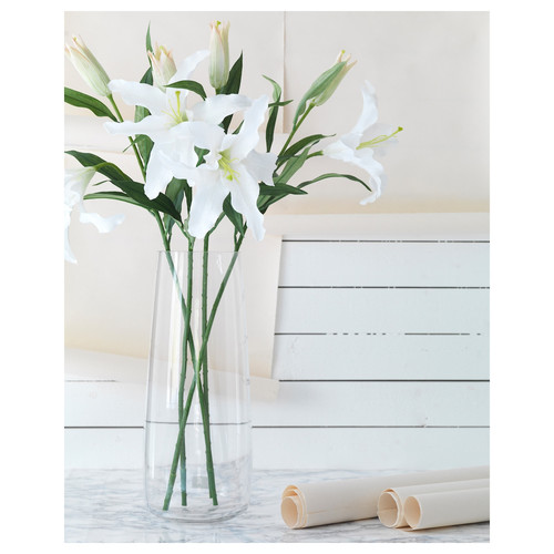 SMYCKA Artificial flower, Lily, white, 85 cm