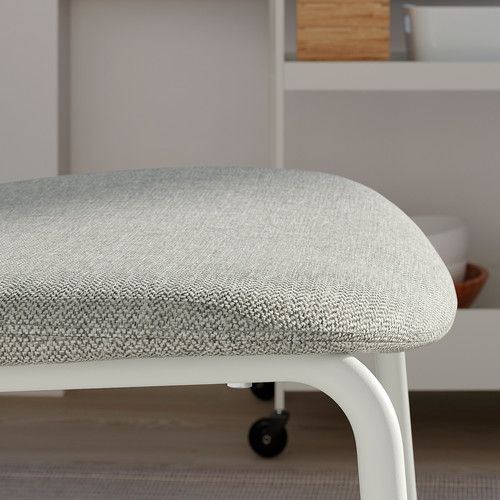 VIHALS Chair, white/Tibbleby beige-grey