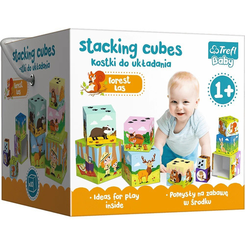 Trefl Baby Cubes - In the Forest - Little Planet Stacking Cubes 12m+
