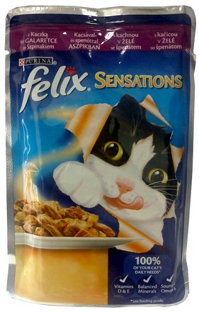 Felix Sensations Cat Food Duck with Spinach in Jelly 100g