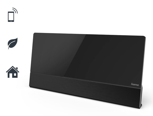 Hama DVB-T/DVB-T2 Indoor Antenna, Performance 55, Flat, Active, black