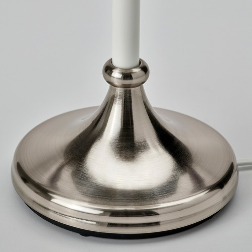 FLYGHÖJD Table lamp, nickel-plated/white, 54 cm