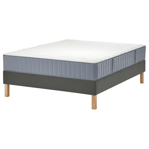 LYNGÖR Divan bed, Vågstranda firm/light blue dark grey, 160x200 cm