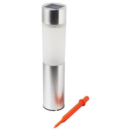 SOLVINDEN LED solar-powered lighting, cylinder/aluminium-colour