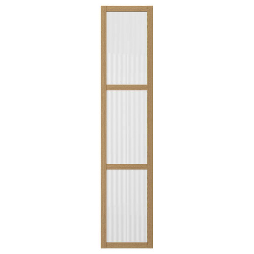 TONSTAD Door with hinges, oak veneer/glass, 50x229 cm