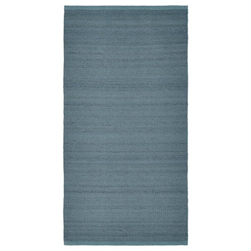 TIDTABELL Rug, flatwoven, grey-blue, 80x150 cm