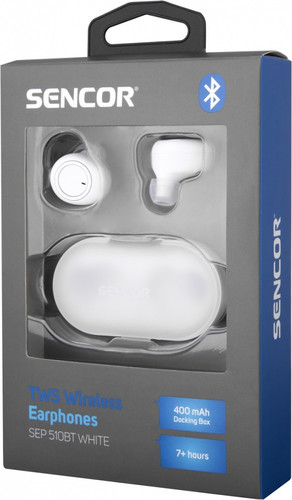 Sencor Wireless Headphones Earphones SEP 510BT WH TWS BT 5.0