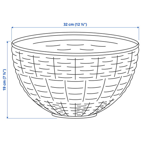 DJURTRÄNARE Basket, white/black/blue, 32x19 cm